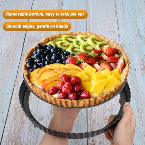 Tart Pan 10 Inch Removable Bottom (2 Count)