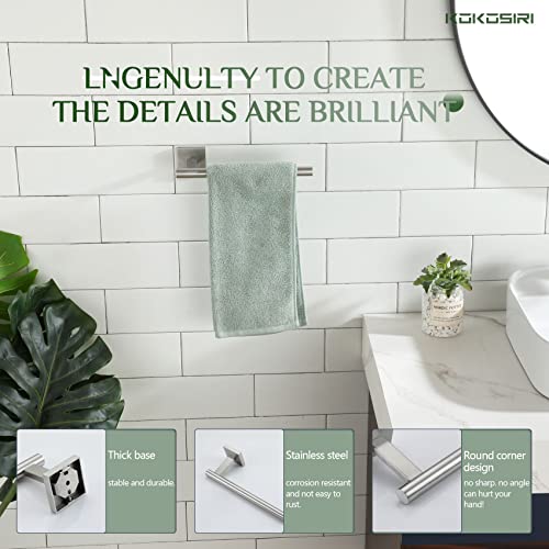Towel Holder Brushed Nickel Bathroom Accessory Hand Towel Bars Wall Mounted Kitchen Cabinet Paper Holder Stainless Steel 2 Pack