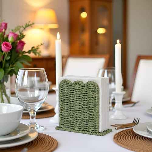 Scalloped Napkin Holder for Table Home Rustic Room Decor