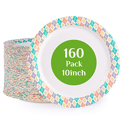 160 Paper 10 Inch Paper Plates (160 Count)