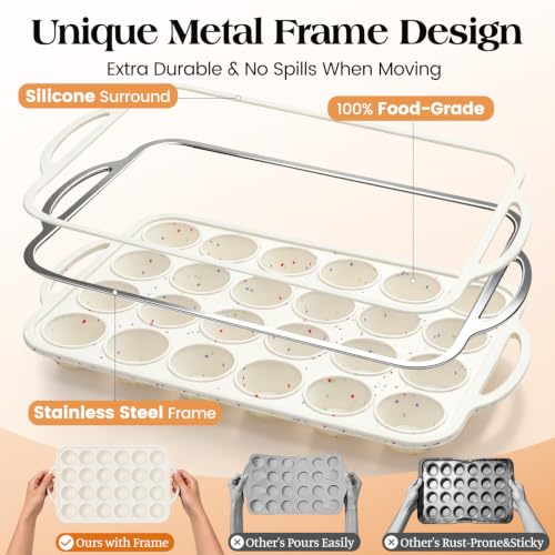 Mini Muffin Pan with Metal Reinforced Frame (2 Count)