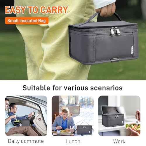 NOL Small Lunch Bag Mini Lunch Box Insulated Lunch Bag for Men