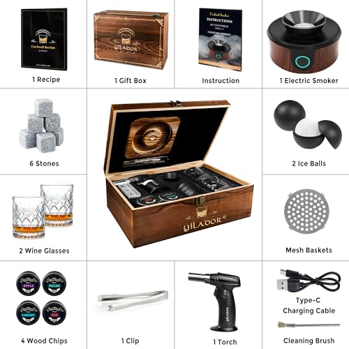 Electric Whiskey Smoker Kit with Torch