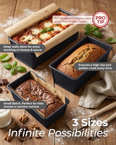 3 Piece Pullman Loaf Pan with Lid (3 Count)
