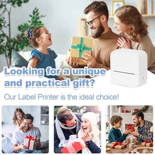 Sticker Printer with 4 Roll Paper Portable Thermal Inkless Printer