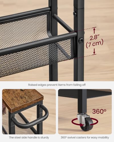 6 Tier Utility Rolling Laundry Cart