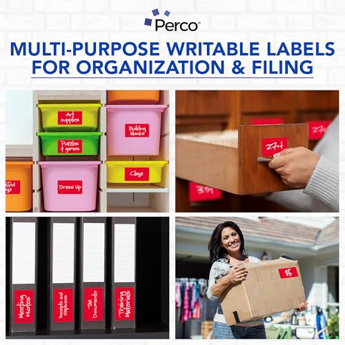Red 3x5 Inch Perforated Sticker Labels
