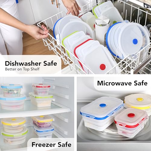 Collapsible Food Storage Containers with Lids (4 Count)
