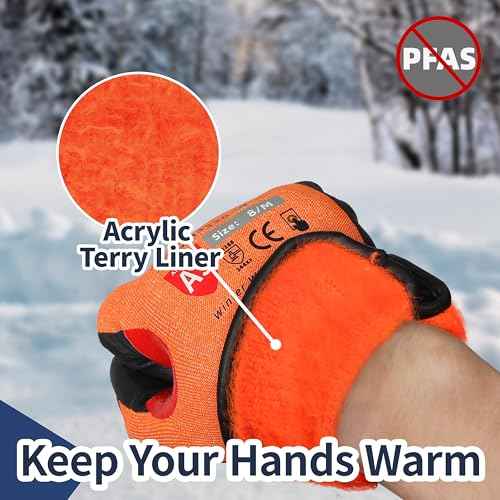 FreezeGuard X Winter Work Gloves for Men and Women (2 Count)