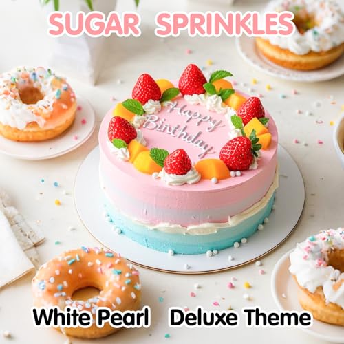 Edible White Pearl Sprinkles for Cake Decorating (4.6 Ounce)