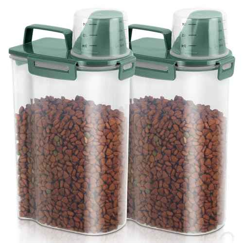 2 Pack 3 Lbs Pet Dog Cat Food Storage Containers for Travel (2 Count)