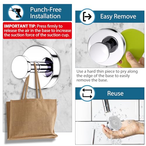 Suction Cup Hooks for Shower (2 Count)