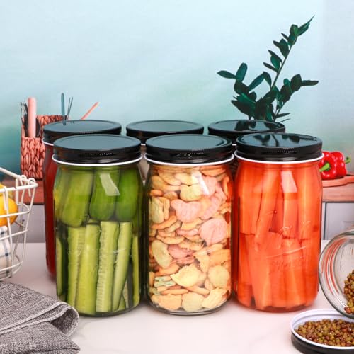 Wide Mouth Mason Jars 32 oz 12 Pack
