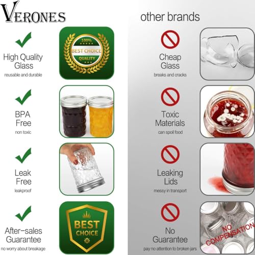 12 Packs 16oz Wide Mouth Mason Jars (12 Count)