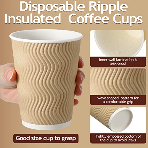 200 Pack 12 oz Brown Paper Cups