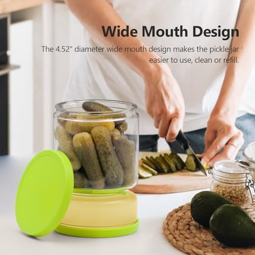 Glass Pickle Container with Strainer