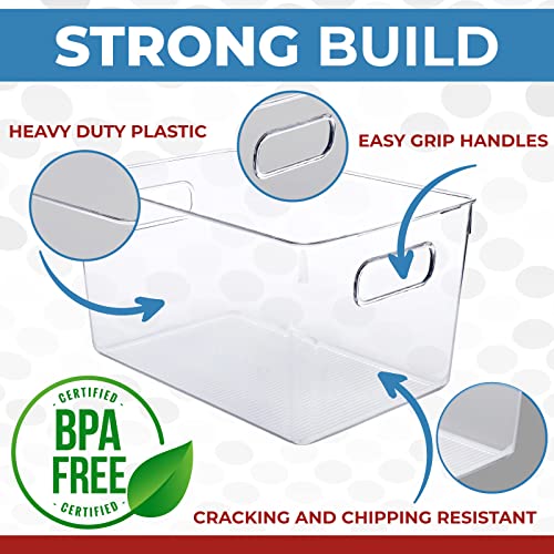 Clear Plastic Storage Bins (4 Count)