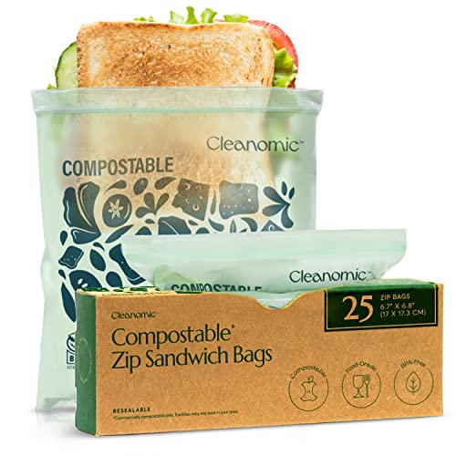 Compostable* Sandwich Size Food Storage Bags (25 Count)