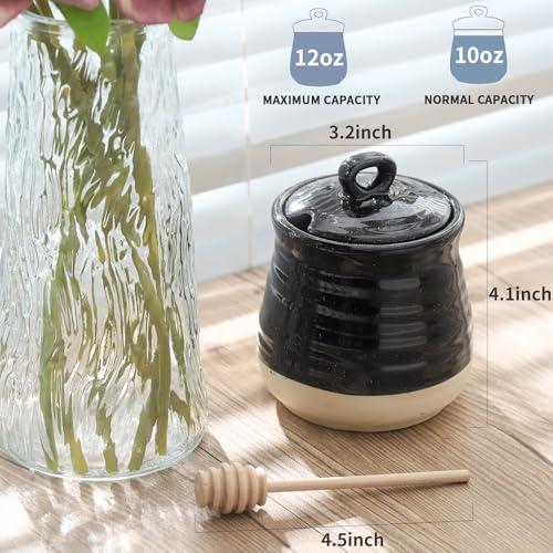 Ceramic 12 Ounce Honey Jar and Dipper Set