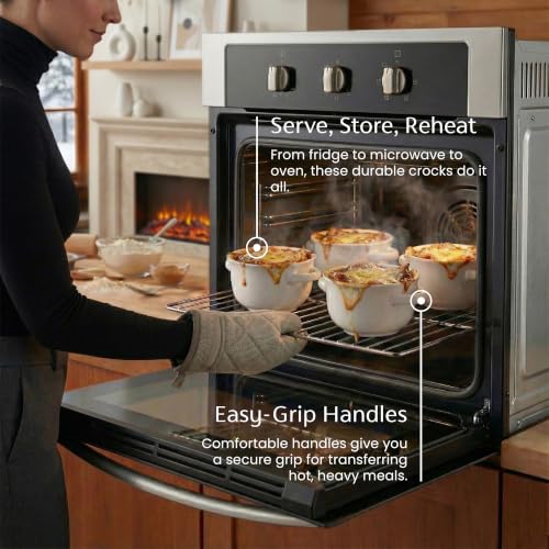 French Onion Soup Crocks with Lids & Handles (4 Count)