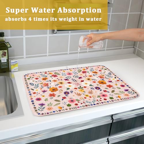Spring Flowers Dish Drying Mat