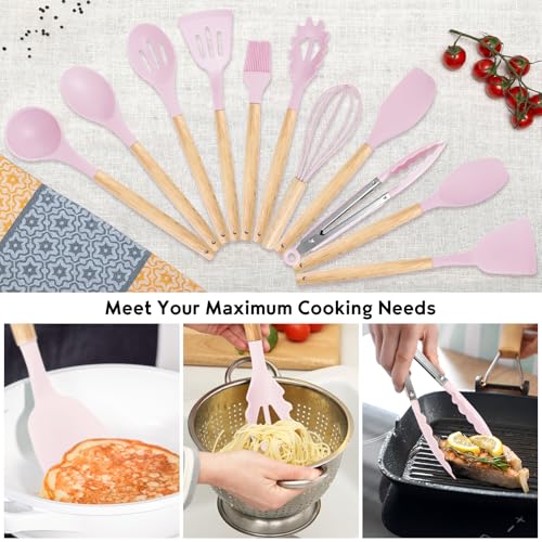 19 PCS Pink Kitchen Cooking Utensils Set Kitchen Tools Set (19 Count)