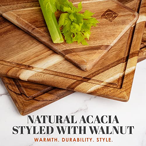 Chorus Acacia Wood Cutting Board Set with Juice Groove