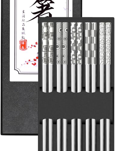Metal Chopsticks Reusable 18 (5 Count)