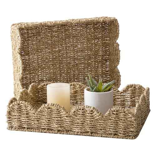 Wicker Scalloped Basket