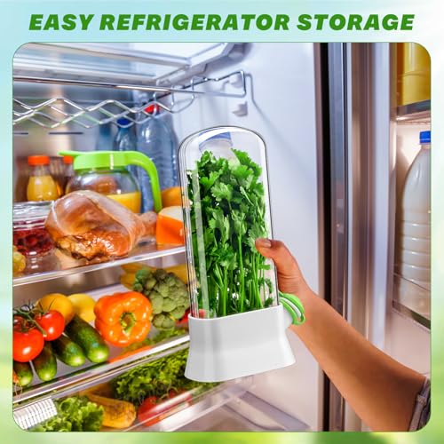 2 Pieces Herb Saver for Refrigerator Fresh Herb Keeper Cilantro Container for Fridge Saver Pod for Cilantro