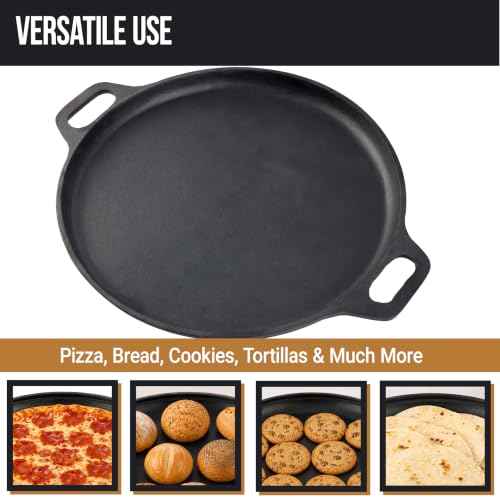 Cast Iron Pizza Pan with Dual Handles