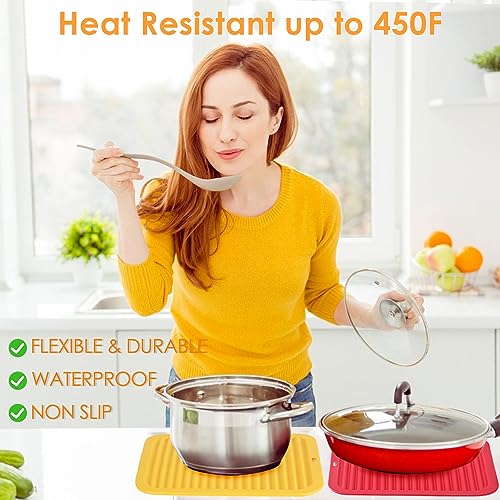 5 Pack Silicone Trivets for Hot Pots and Pans