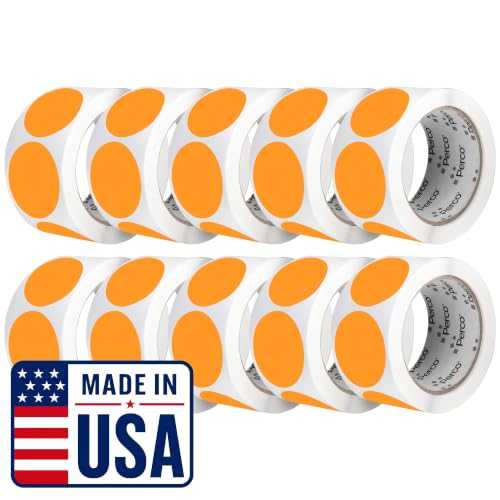 Neon Orange Perforated Round Circle Dot Sticker 2 (10 Count)