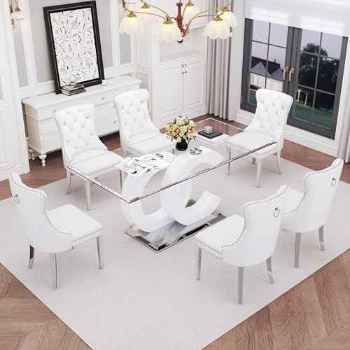 7 Piece Glass Dining Table Set for 6 (7 Count)