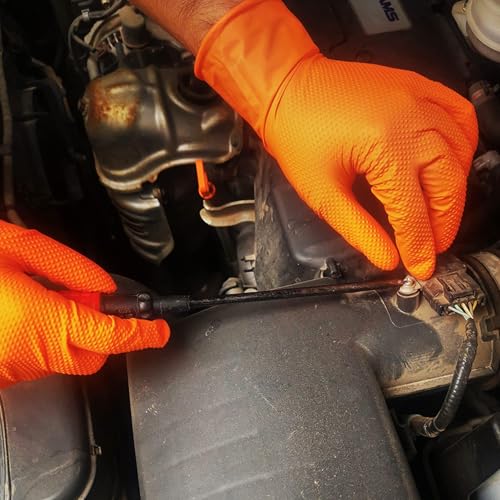 Heavy Duty Industrial Orange Nitrile Gloves (1000 Count)