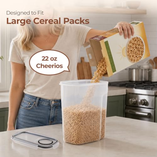 Airtight Cereal Storage Containers with Lids 6.7Qt 2Pack (2 Count)