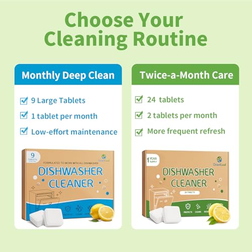 Dishwasher Cleaner Tablets and Deodorizer (24 Count)