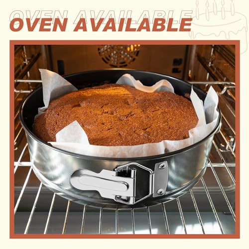 4 Pcs 7 Inch Non Stick Springform Pan with Removable Bottom Carbon Steel Cheesecake Pan Round Springform Cake Mold with Stainless Steel Spring Buckles for Baking Kitchens Restaurant (4 Count)