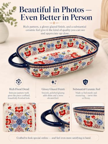 2 Piece Polish Pottery Style Ceramic Baking Dish Set (2 Count)