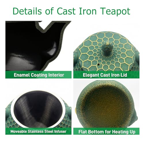 Cast Iron Teapot and Tea Cups Set