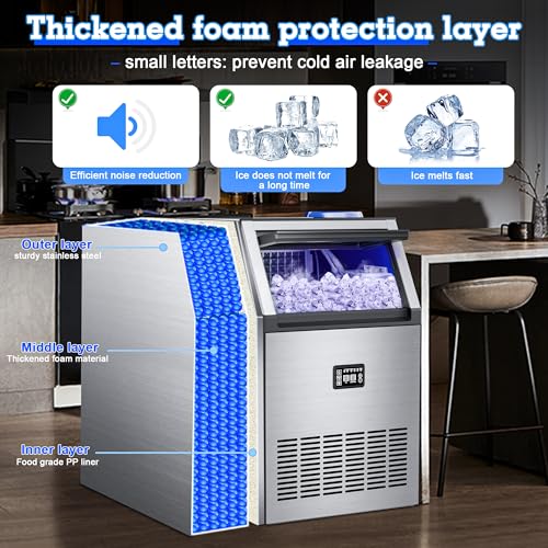 Stainless Steel Commercial Ice Machine 200LB