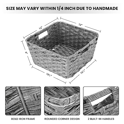 2 Pack Plastic Wicker Kitchen Storage Baskets (2 Count)