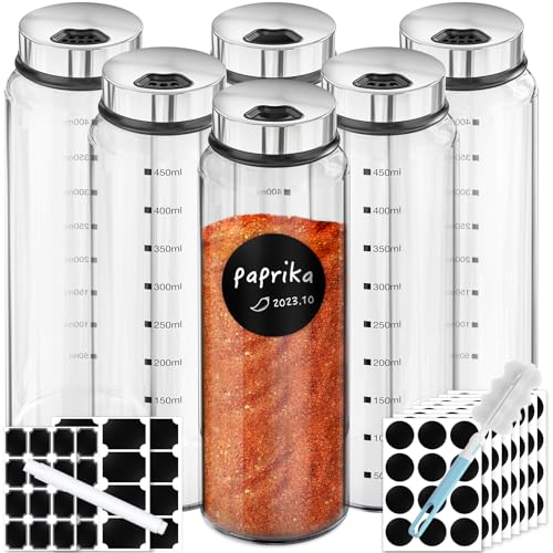 Glass Spice Jars (6 Count)