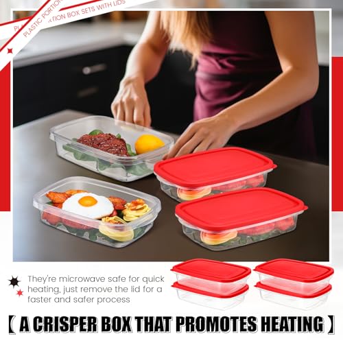 18 Pcs 33 oz Plastic Food Storage Containers with Lids (18 Count)
