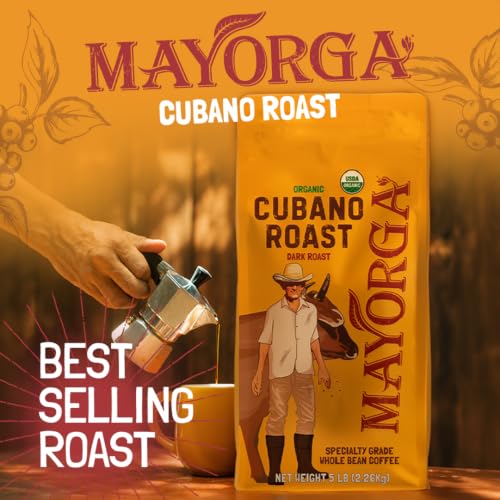 Dark Roast Coffee 5lb bag Cubano Roast 100% Arabica Café Whole Coffee Beans (80 Ounce)