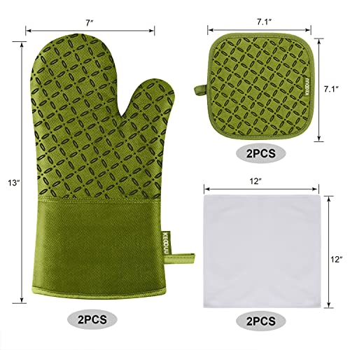 Oven Mitts and Pot Holders 6pcs Set