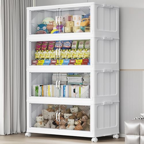 V60 560QT Plastic Stackable Storage Bins with Lid (4 Count)