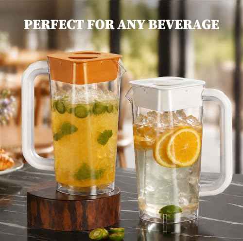 2 Pack Plastic Pitcher with Lid (2 Count)