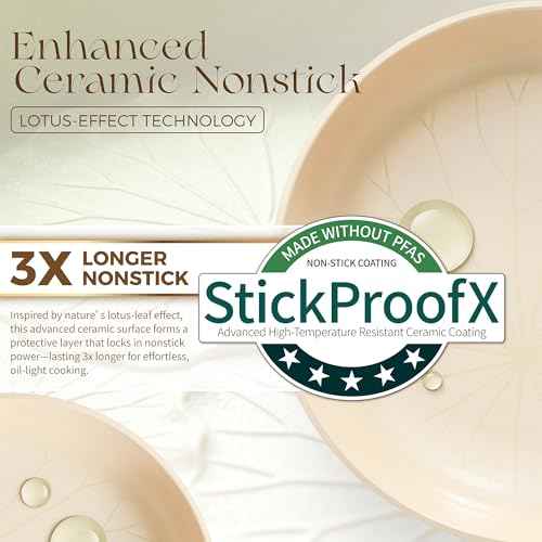 Nonstick Ceramic Frying Pan with Lid