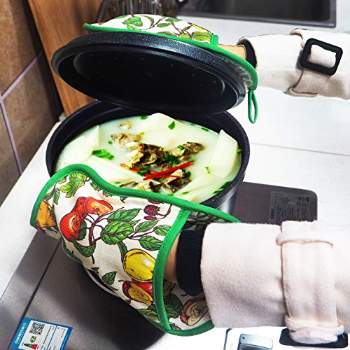 Pot Holders with Transparent Clear Silicone Shell and Nice Friut Flower (2 Count)